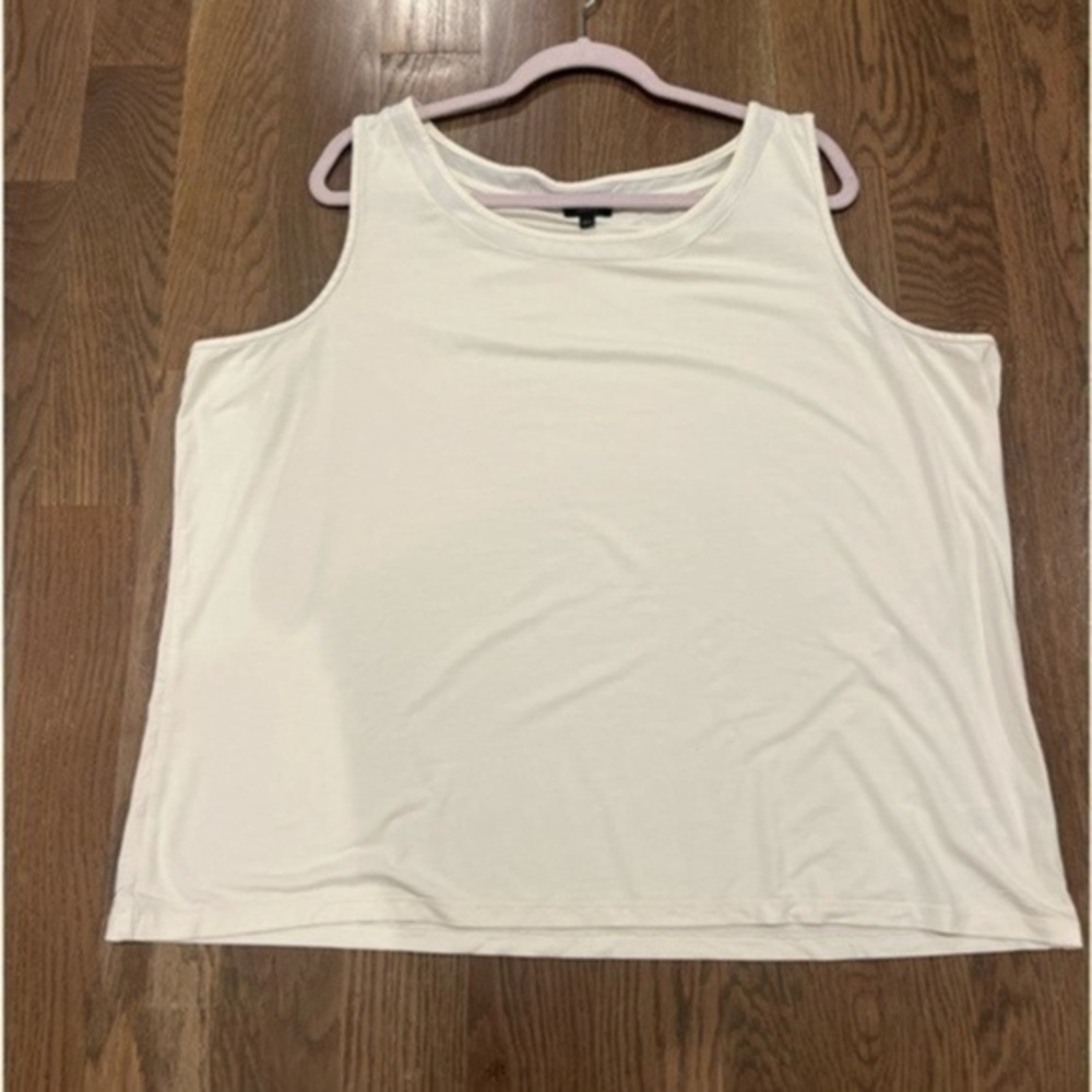 Talbots Sleeveless Top Tank Shirt Cream Womens Size Petite 3x
